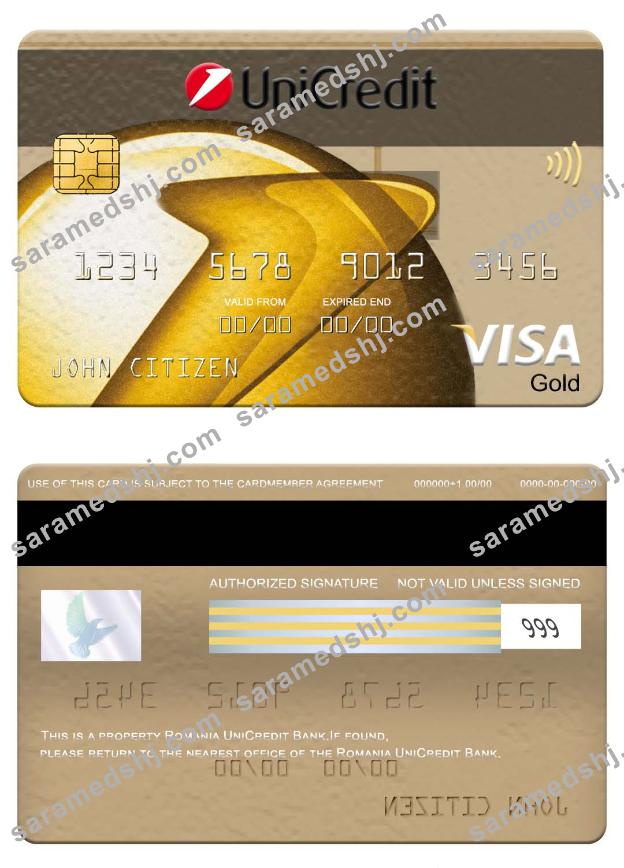 Romania UniCredit Bank visa gold card